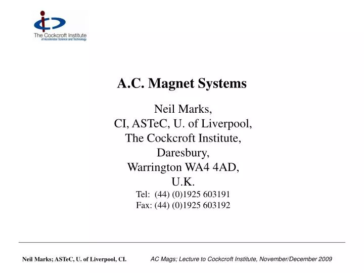 a c magnet systems