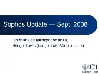 Sophos Update — Sept. 2008