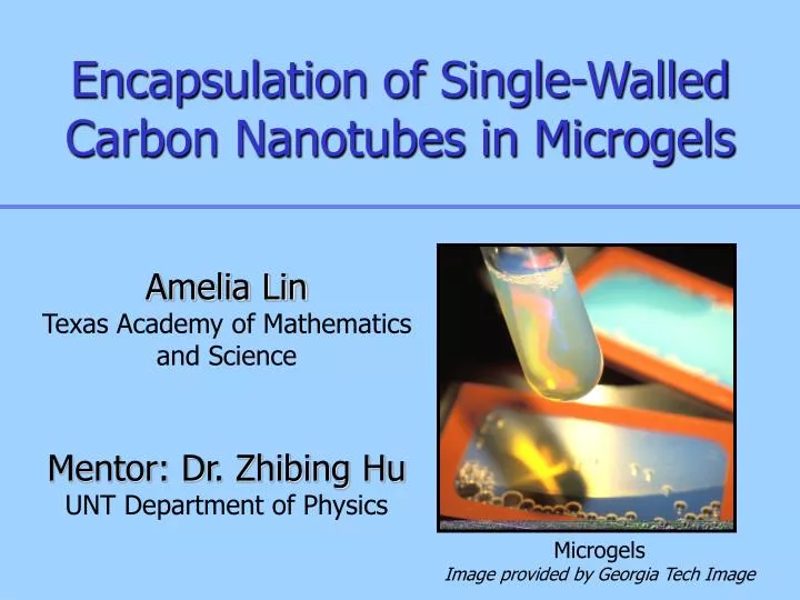 encapsulation of single walled carbon nanotubes in microgels