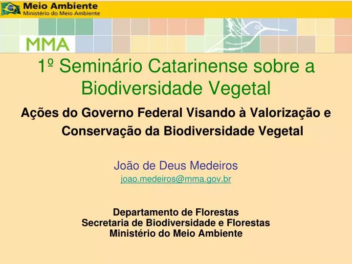 1 semin rio catarinense sobre a biodiversidade vegetal