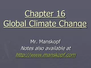 Chapter 16 Global Climate Change