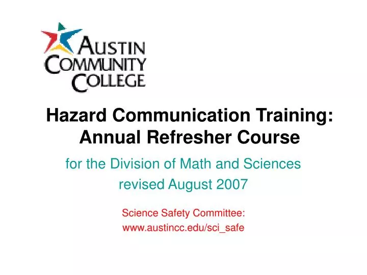 hazard communication training annual refresher course