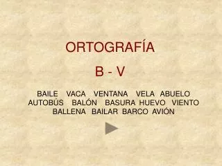 ORTOGRAFÍA B - V