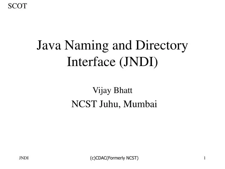 java naming and directory interface jndi