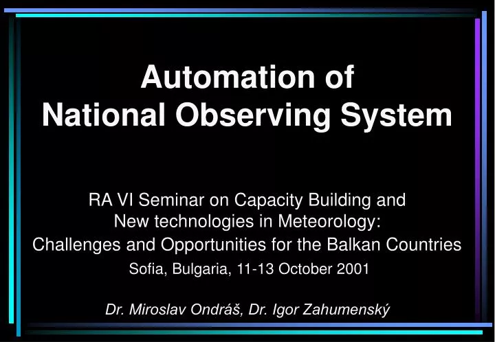 automation of national observing system