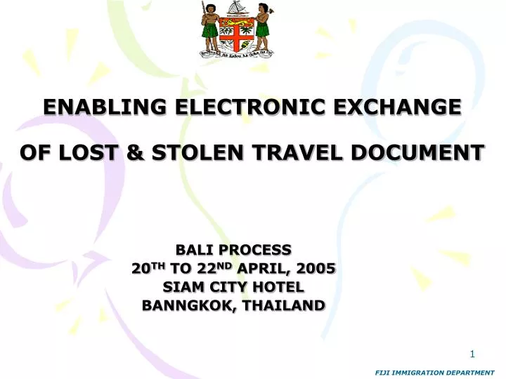 enabling electronic exchange of lost stolen travel document