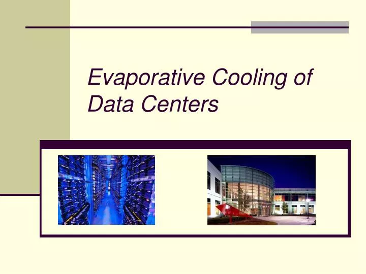 evaporative cooling of data centers