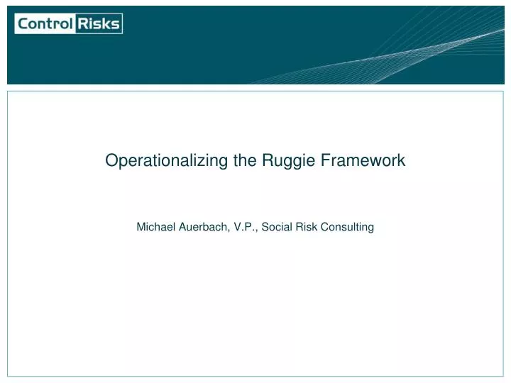 operationalizing the ruggie framework