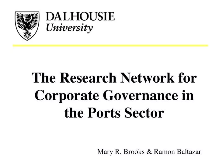the research network for corporate governance in the ports sector
