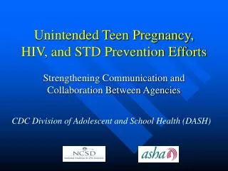 Unintended Teen Pregnancy, HIV, and STD Prevention Efforts