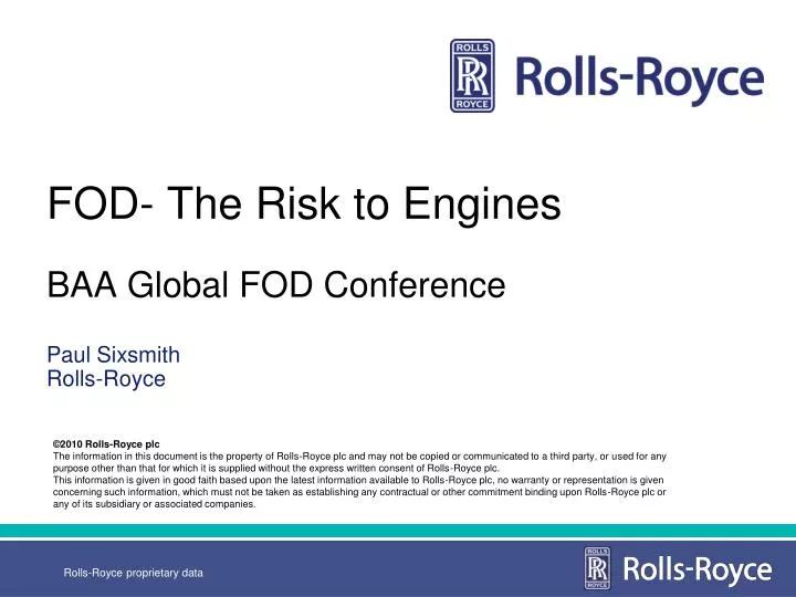 fod the risk to engines baa global fod conference paul sixsmith rolls royce