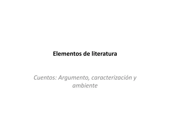 elementos de literatura