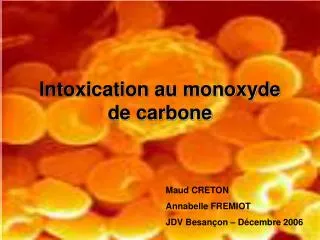 Intoxication au monoxyde de carbone