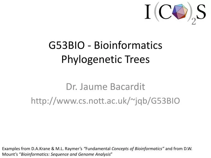 g53bio bioinformatics phylogenetic trees