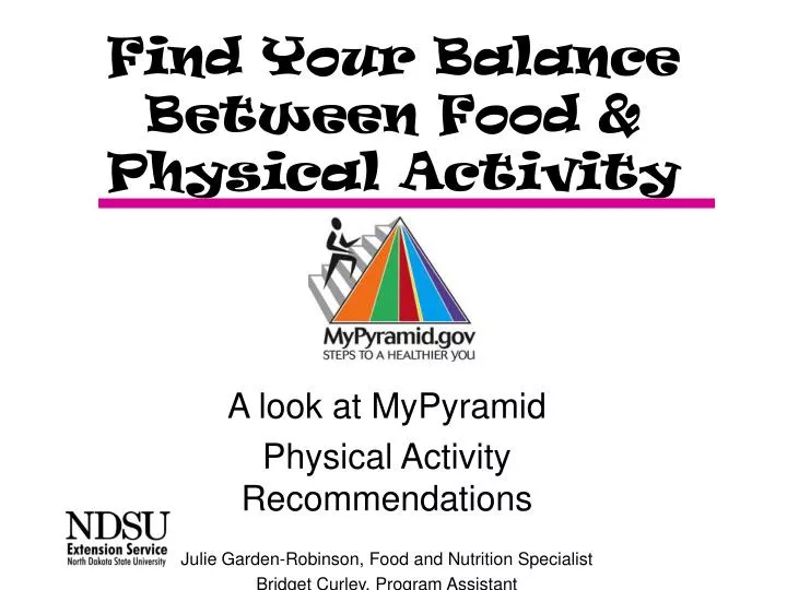 find your balance between food physical activity