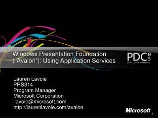 Windows Presentation Foundation (&quot;Avalon&quot;): Using Application Services