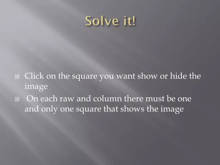 solve it