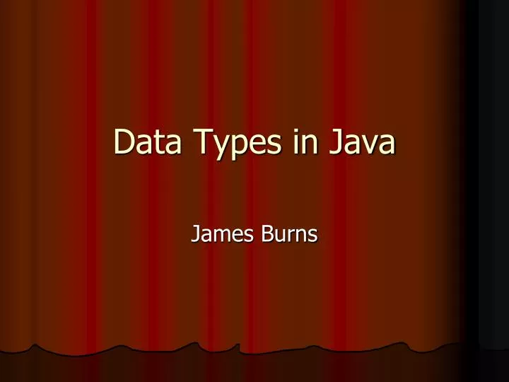 data types in java