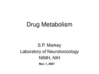 Drug Metabolism