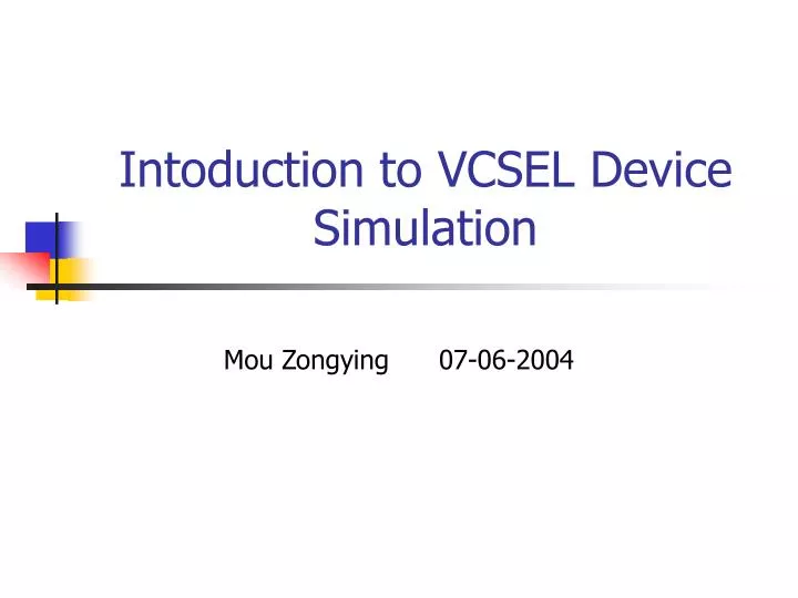 intoduction to vcsel device simulation