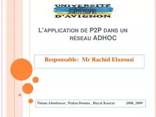 l application de p2p dans un r seau adhoc
