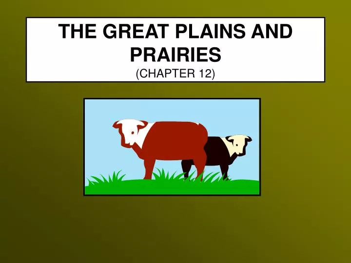 the great plains and prairies chapter 12