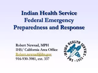 Indian Health Service Federal Emergency Preparedness and Response