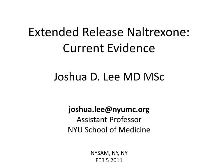 extended release naltrexone current evidence