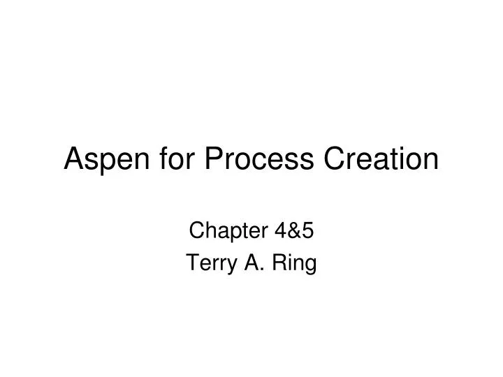 aspen for process creation