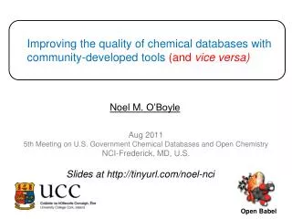 Improving the quality of chemical databases with community-developed tools (and vice versa)