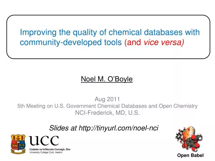 improving the quality of chemical databases with community developed tools and vice versa