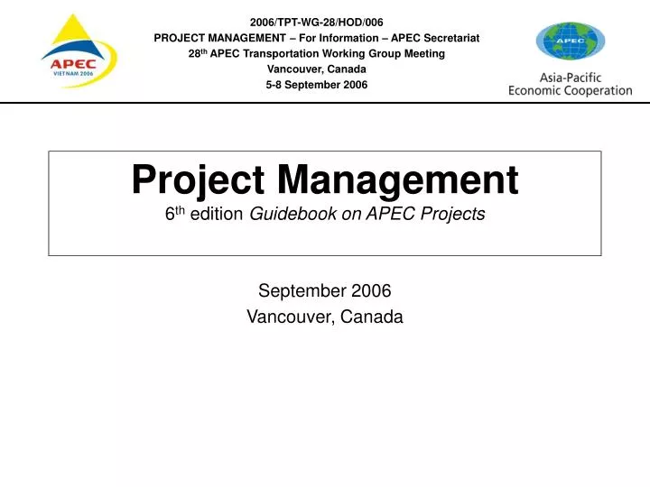 project management 6 th edition guidebook on apec projects