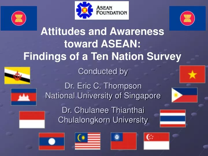 attitudes and awareness toward asean findings of a ten nation survey