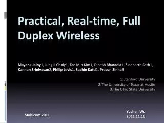 Practical, Real-time, Full Duplex Wireless