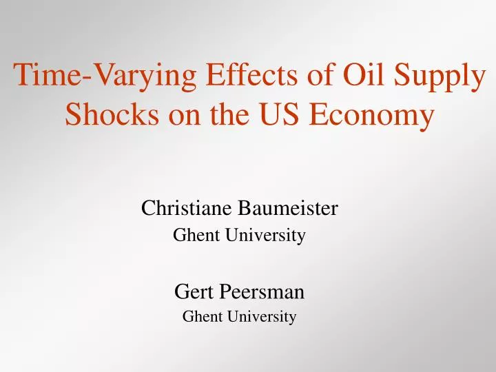 time varying effects of oil supply shocks on the us economy