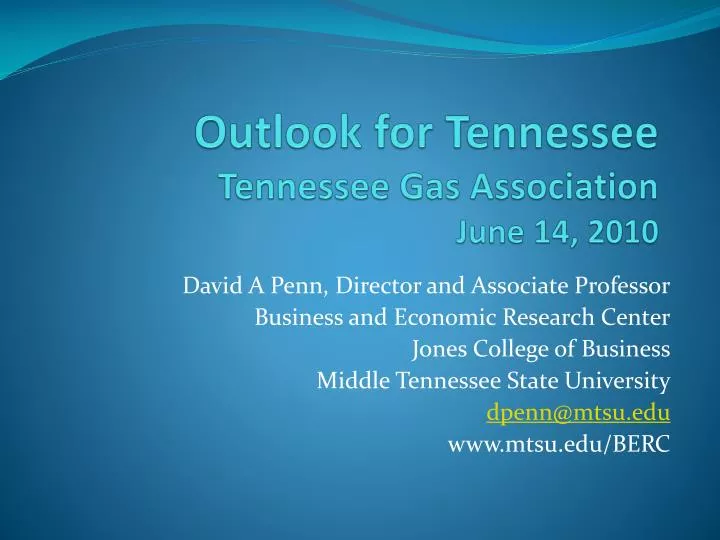 outlook for tennessee tennessee gas association june 14 2010