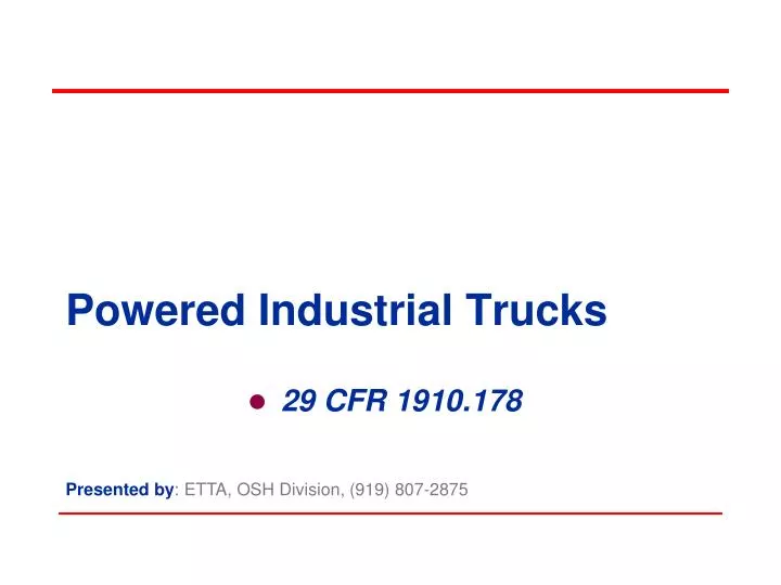 powered industrial trucks
