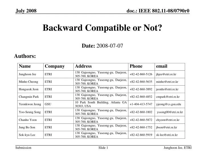 backward compatible or not
