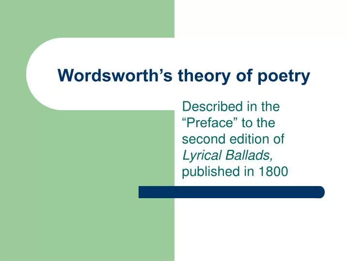 wordsworth s theory of poetry