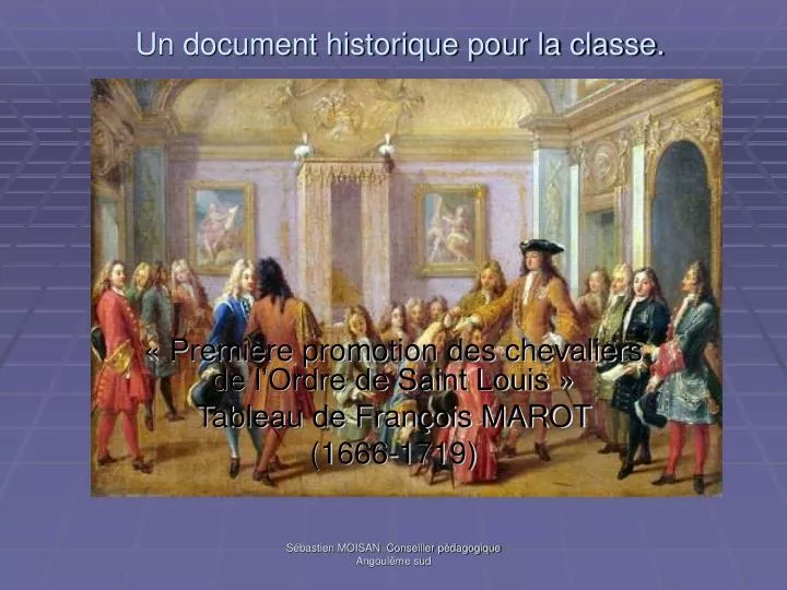 un document historique pour la classe