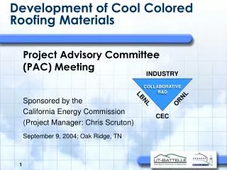 Development of Cool Colored Roofing Materials