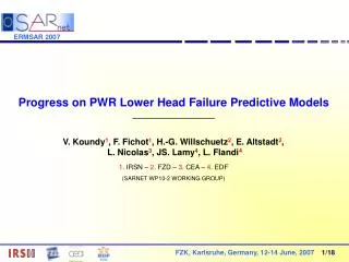 Progress on PWR Lower Head Failure Predictive Models _________________