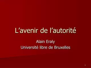 l avenir de l autorit