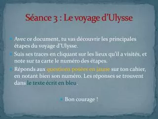 Séance 3 : Le voyage d’Ulysse