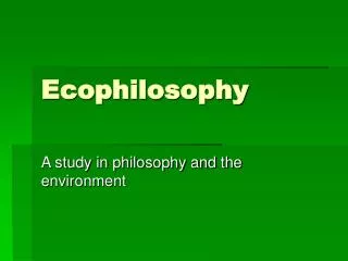 Ecophilosophy