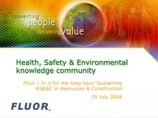 Health, Safety &amp; Environmental knowledge community