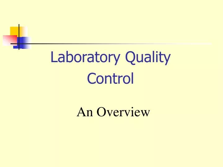 laboratory quality control