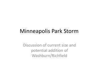 Minneapolis Park Storm