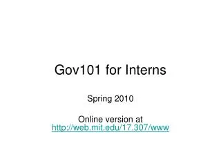 Gov101 for Interns