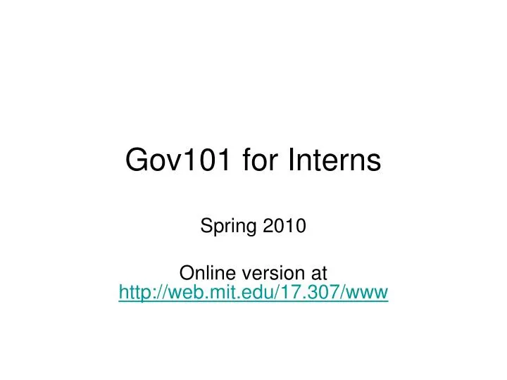 gov101 for interns